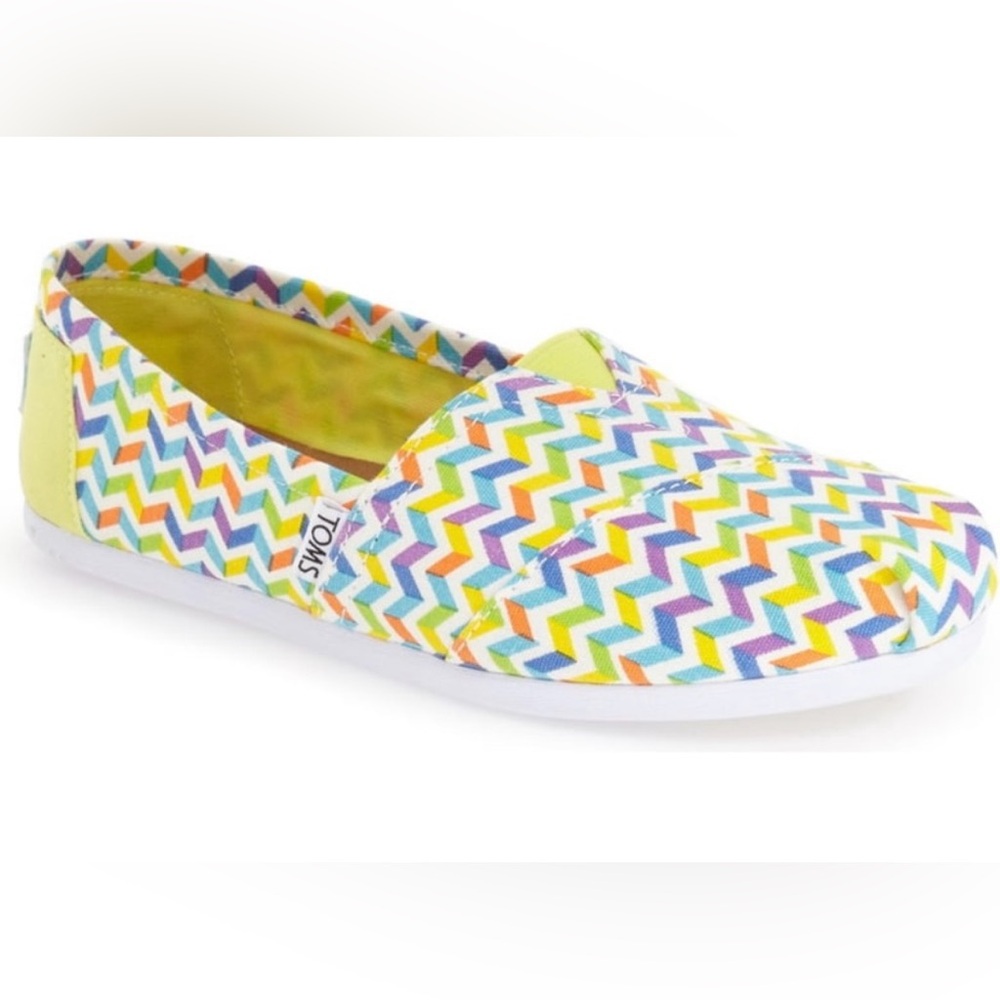 Tom’s chevron bright color shoes sz 9